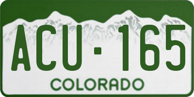 CO license plate ACU165
