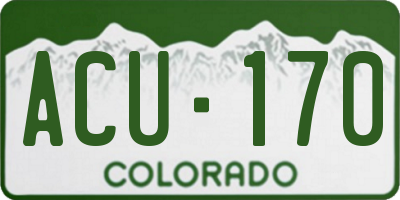 CO license plate ACU170