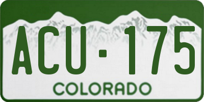 CO license plate ACU175