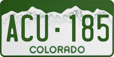 CO license plate ACU185