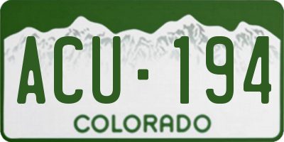 CO license plate ACU194