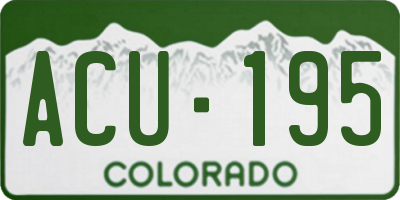 CO license plate ACU195