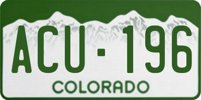 CO license plate ACU196