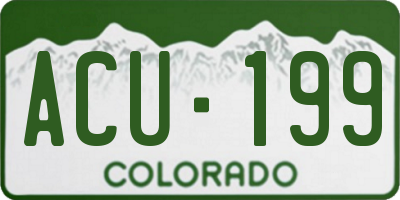 CO license plate ACU199