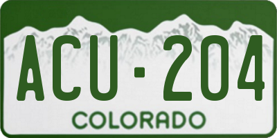 CO license plate ACU204