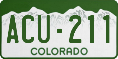 CO license plate ACU211