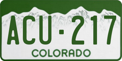 CO license plate ACU217