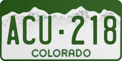 CO license plate ACU218