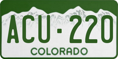 CO license plate ACU220