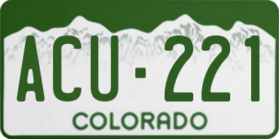 CO license plate ACU221