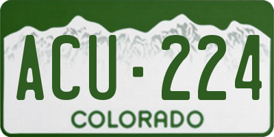 CO license plate ACU224