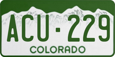 CO license plate ACU229