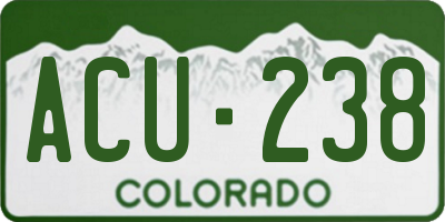CO license plate ACU238