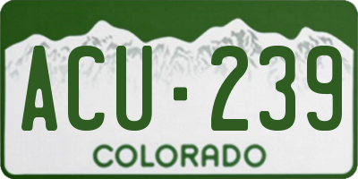 CO license plate ACU239