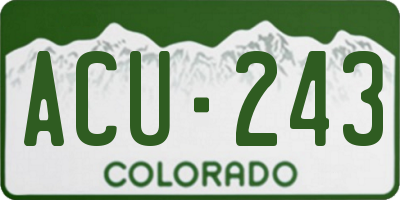CO license plate ACU243