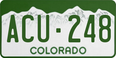 CO license plate ACU248