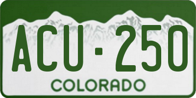 CO license plate ACU250