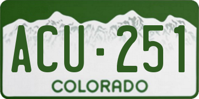CO license plate ACU251