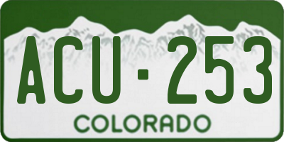 CO license plate ACU253