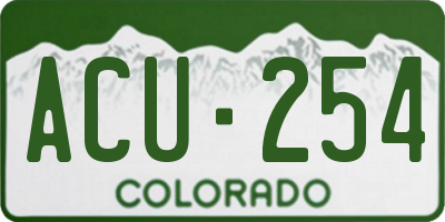 CO license plate ACU254