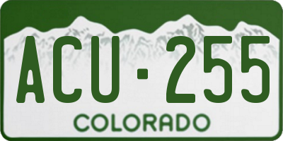 CO license plate ACU255