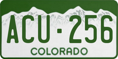 CO license plate ACU256