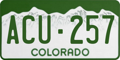 CO license plate ACU257