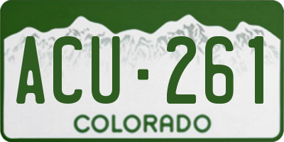CO license plate ACU261