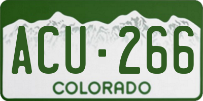 CO license plate ACU266