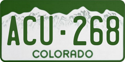 CO license plate ACU268