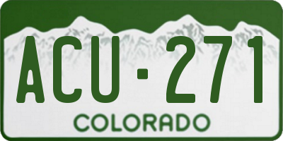 CO license plate ACU271
