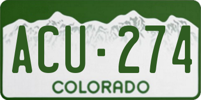 CO license plate ACU274