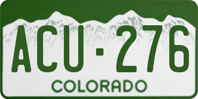 CO license plate ACU276