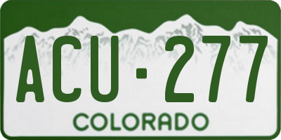 CO license plate ACU277