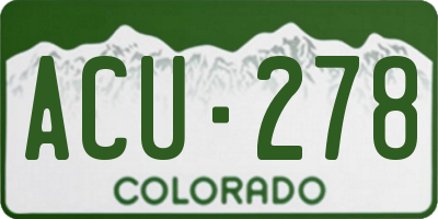 CO license plate ACU278