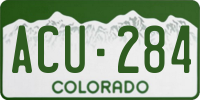 CO license plate ACU284