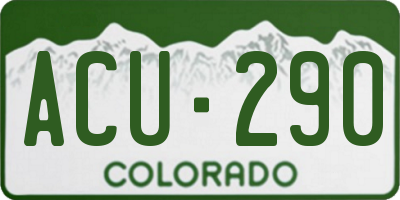 CO license plate ACU290