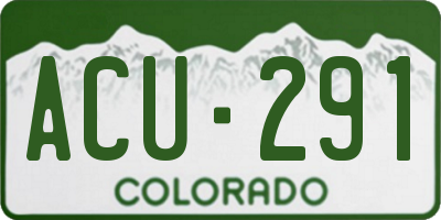CO license plate ACU291