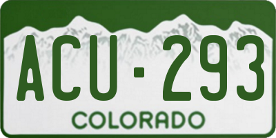 CO license plate ACU293