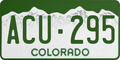 CO license plate ACU295