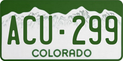 CO license plate ACU299