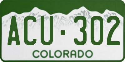CO license plate ACU302