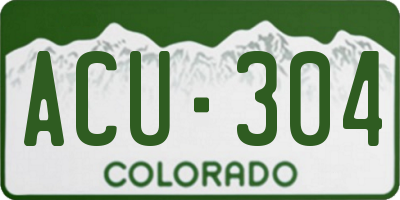 CO license plate ACU304