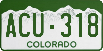 CO license plate ACU318