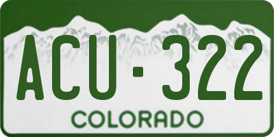 CO license plate ACU322