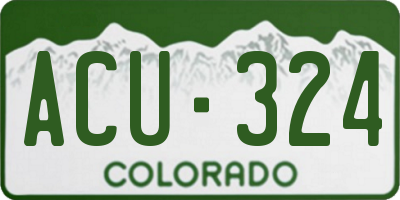 CO license plate ACU324