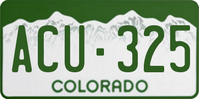 CO license plate ACU325