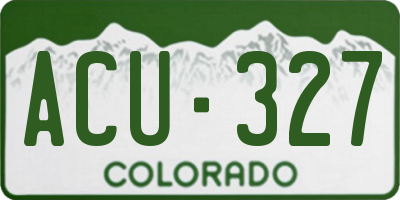 CO license plate ACU327