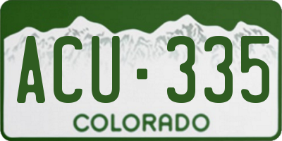 CO license plate ACU335
