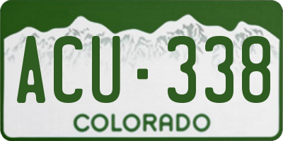 CO license plate ACU338